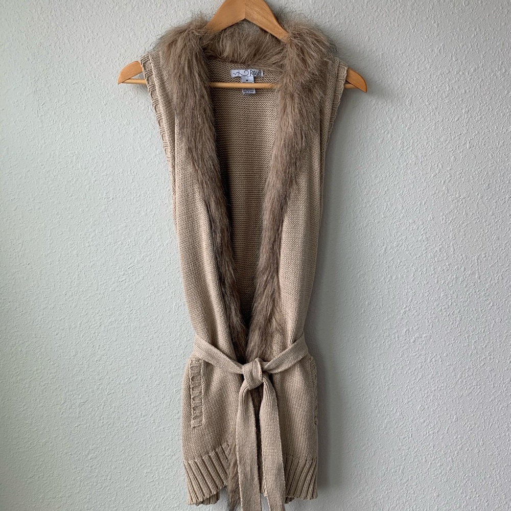 RXB | Faux Fur Sweater Vest Duster